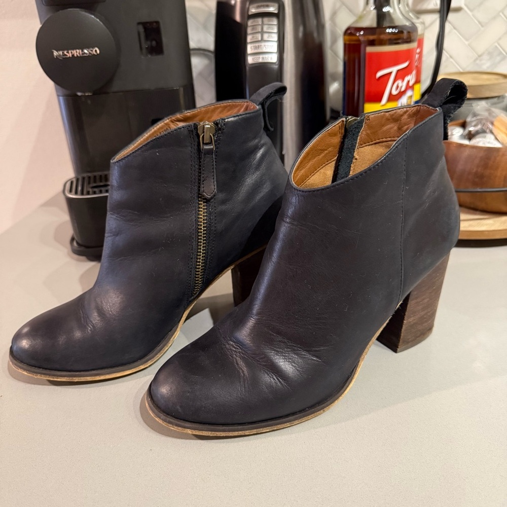 BP Black Leather Ankle Boots